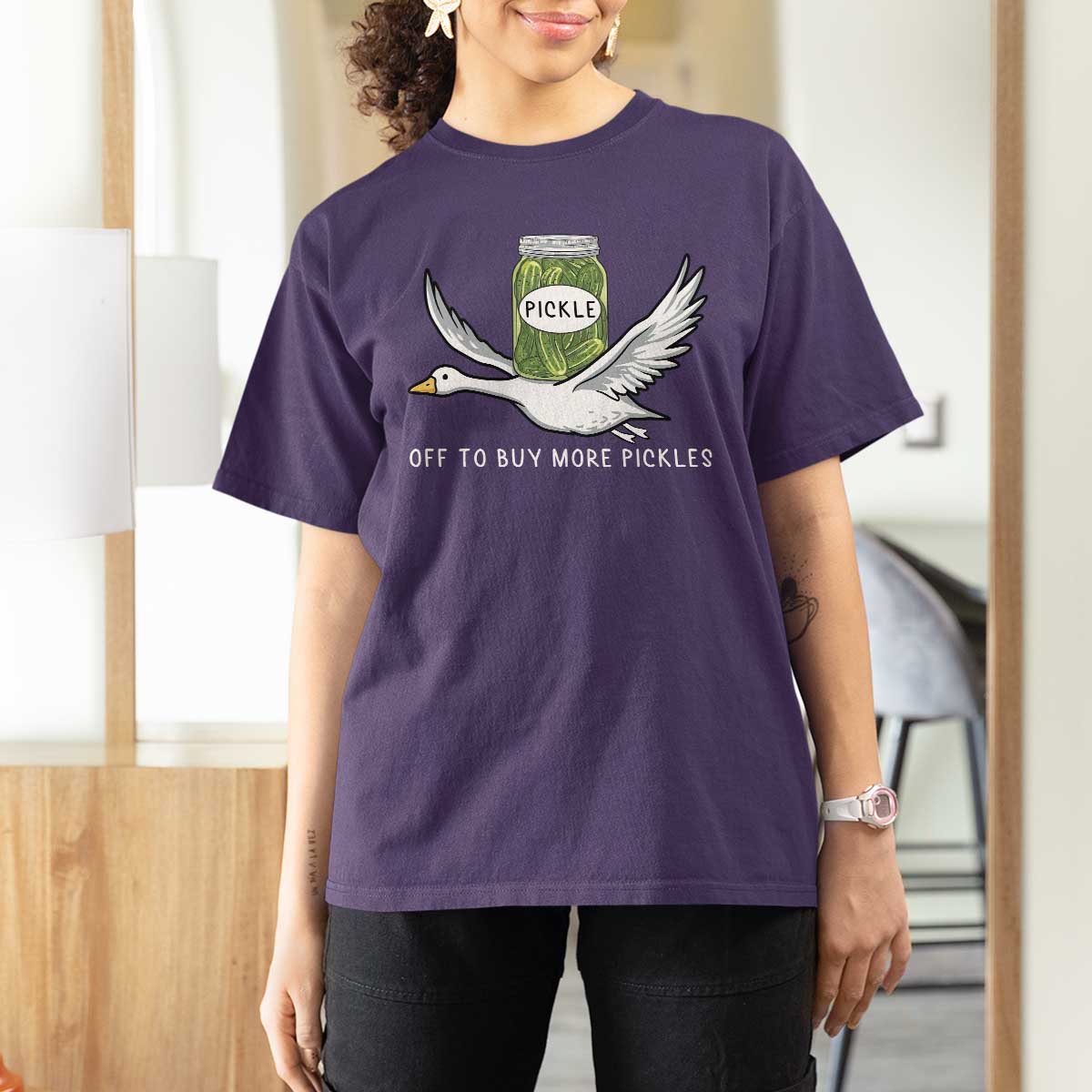 Silly Goose Pickle Lovers T Shirt For Women Off To Buy More Pickles