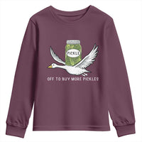 Silly Goose Pickle Lovers Youth Sweatshirt Off To Buy More Pickles