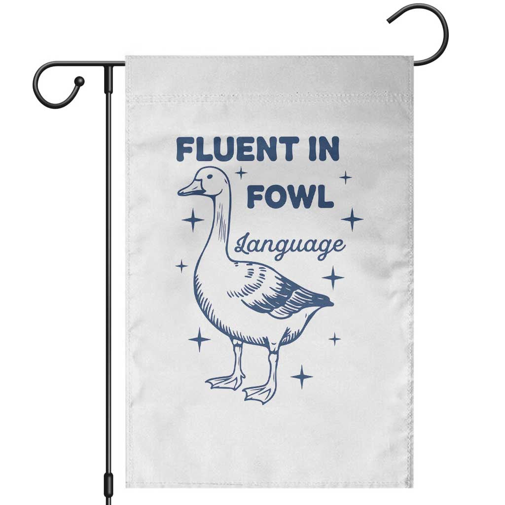 Fluent In FOWL Language Garden Flag Vintage 90s Funny Duck Meme - Wonder Print Shop