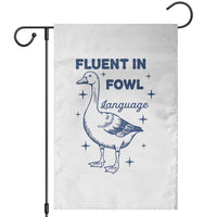 Fluent In FOWL Language Garden Flag Vintage 90s Funny Duck Meme - Wonder Print Shop