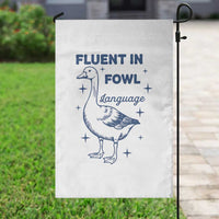 Fluent In FOWL Language Garden Flag Vintage 90s Funny Duck Meme - Wonder Print Shop