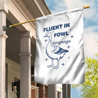 Fluent In FOWL Language Garden Flag Vintage 90s Funny Duck Meme - Wonder Print Shop