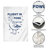 Fluent In FOWL Language Garden Flag Vintage 90s Funny Duck Meme - Wonder Print Shop
