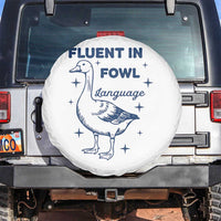 Fluent In FOWL Language Spare Tire Cover Vintage 90s Funny Duck Meme - Wonder Print Shop