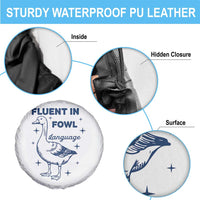 Fluent In FOWL Language Spare Tire Cover Vintage 90s Funny Duck Meme - Wonder Print Shop