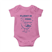 Fluent In FOWL Language Baby Onesie Vintage 90s Funny Duck Meme - Wonder Print Shop