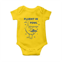 Fluent In FOWL Language Baby Onesie Vintage 90s Funny Duck Meme - Wonder Print Shop