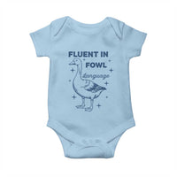 Fluent In FOWL Language Baby Onesie Vintage 90s Funny Duck Meme - Wonder Print Shop