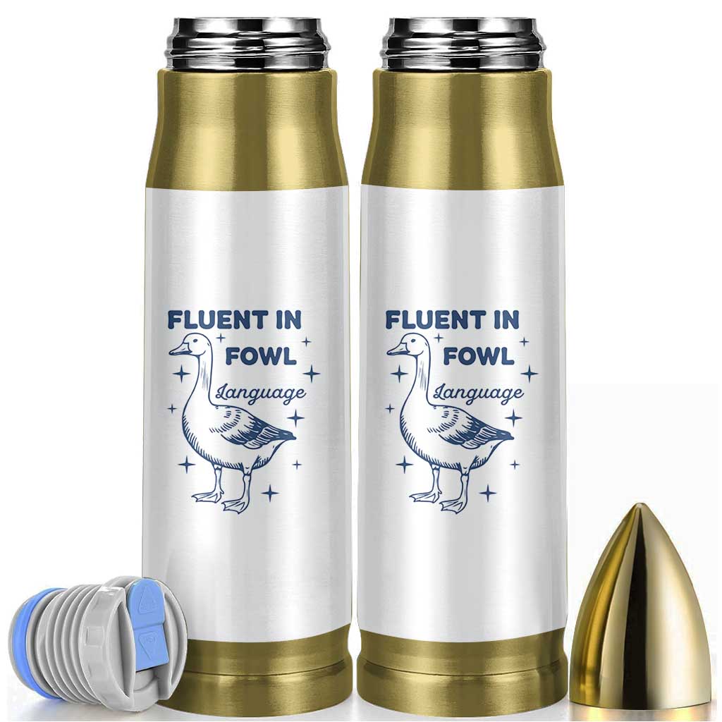 Fluent In FOWL Language Bullet Tumbler Vintage 90s Funny Duck Meme - Wonder Print Shop