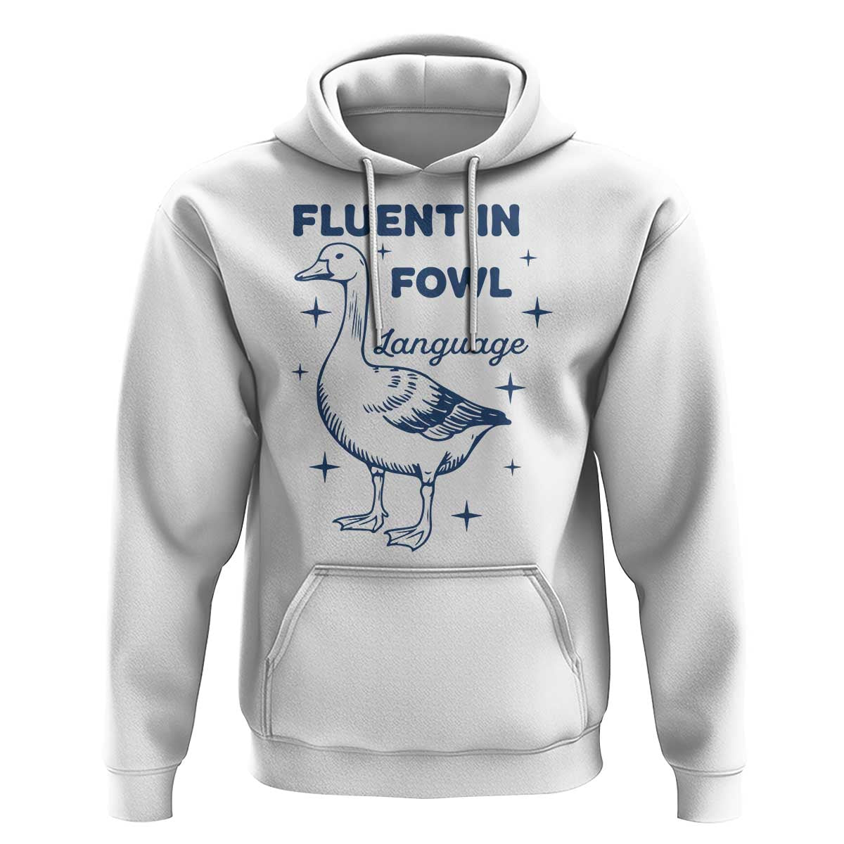 Fluent In FOWL Language Hoodie Vintage 90s Funny Duck Meme - Wonder Print Shop