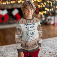 Fluent In FOWL Language Ugly Christmas Sweater Vintage 90s Funny Duck Meme - Wonder Print Shop
