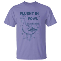 Fluent In FOWL Language T Shirt Vintage 90s Funny Duck Meme - Wonder Print Shop