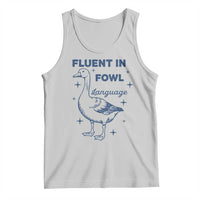 Fluent In FOWL Language Tank Top Vintage 90s Funny Duck Meme - Wonder Print Shop