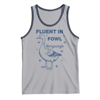 Fluent In FOWL Language Tank Top Vintage 90s Funny Duck Meme - Wonder Print Shop
