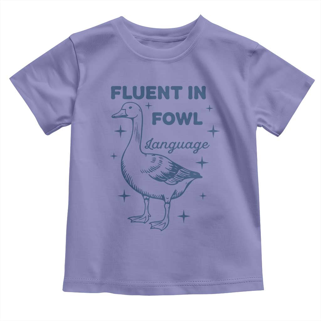 Fluent In FOWL Language Toddler T Shirt Vintage 90s Funny Duck Meme - Wonder Print Shop