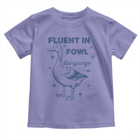 Fluent In FOWL Language Toddler T Shirt Vintage 90s Funny Duck Meme - Wonder Print Shop