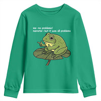 Funny Frog Youth Sweatshirt Me No Problemo Narrator But It Was All Problemo - Wonder Print Shop