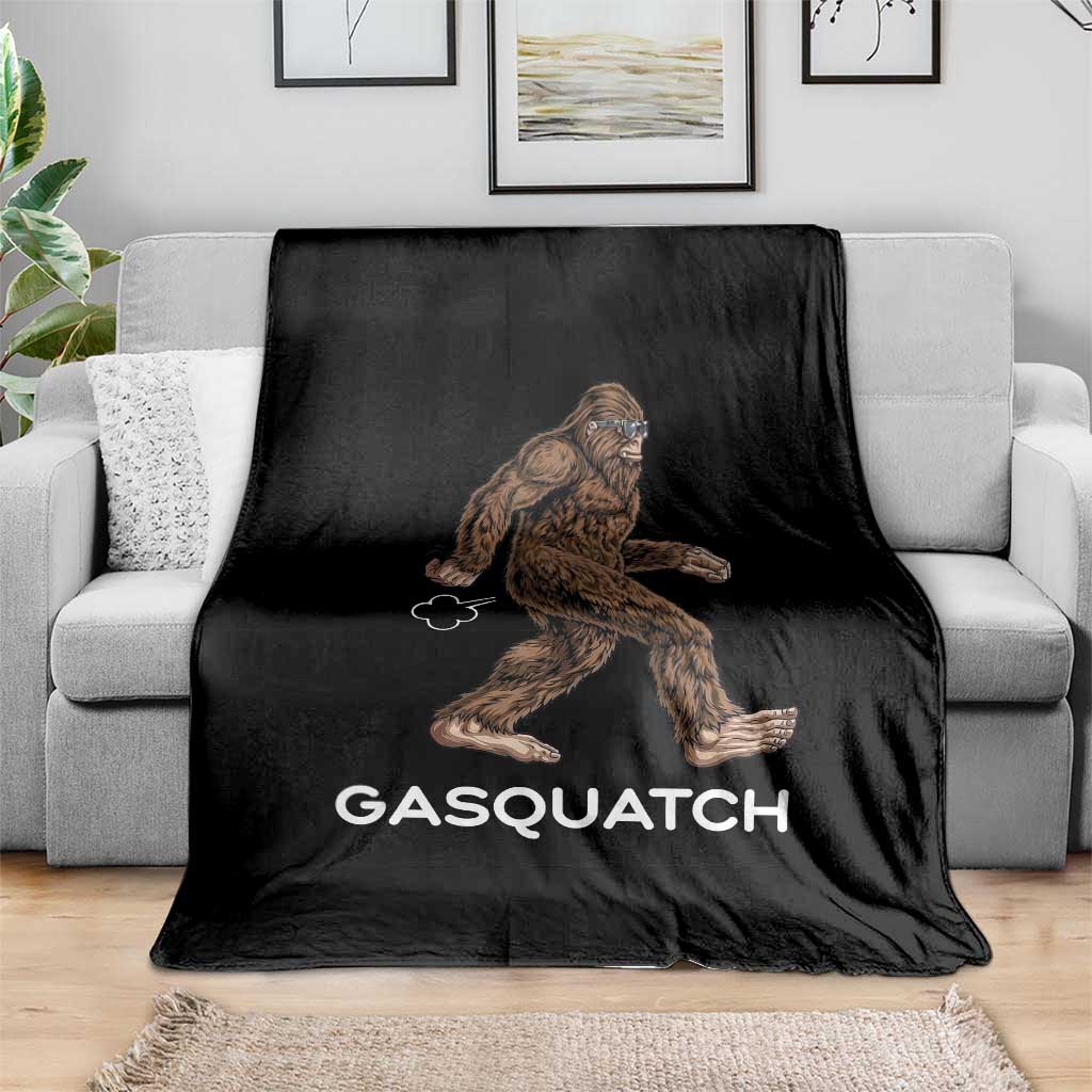 Funny Bigfoot Throw Blanket Gasquatch Gassy Sasquatch Fart Meme