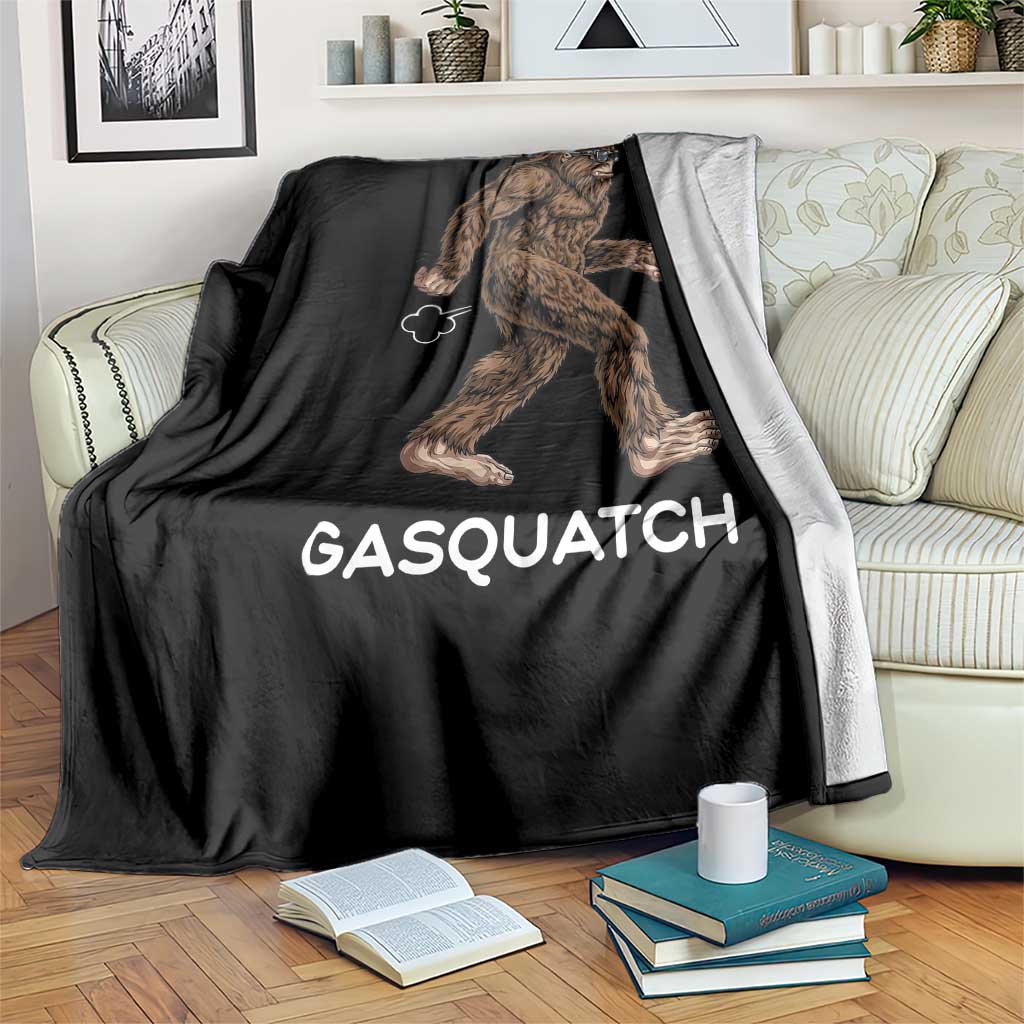 Funny Bigfoot Throw Blanket Gasquatch Gassy Sasquatch Fart Meme