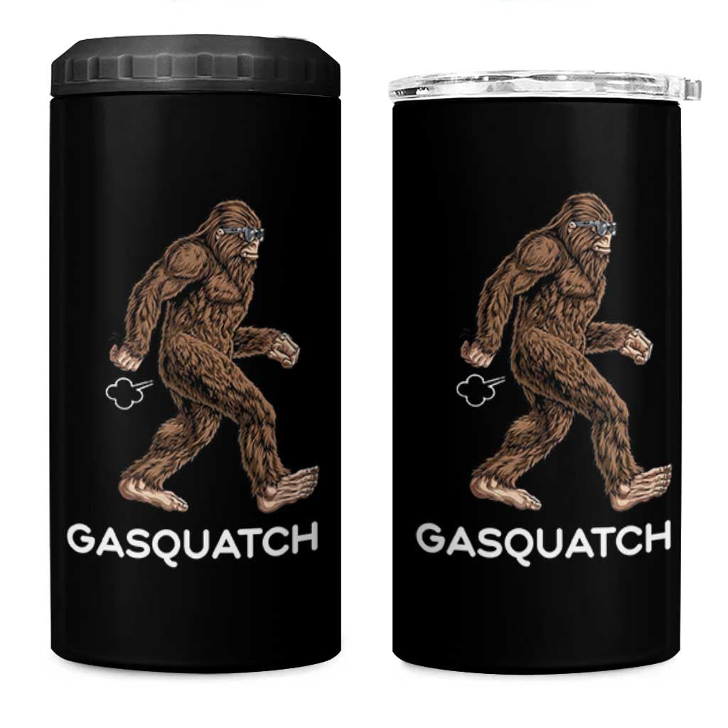 Funny Bigfoot 4 in 1 Can Cooler Tumbler Gasquatch Gassy Sasquatch Fart Meme