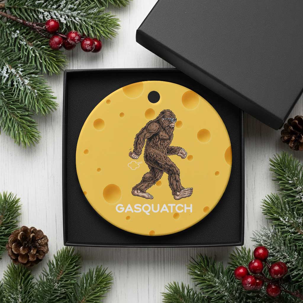 Funny Bigfoot Ceramic Ornament Gasquatch Gassy Sasquatch Fart Meme