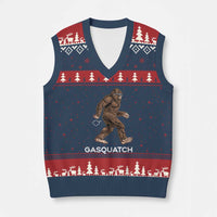 Funny Bigfoot V-Neck Knit Sweater Vest Gasquatch Gassy Sasquatch Fart Meme