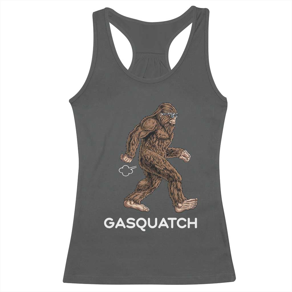 Funny Bigfoot Racerback Tank Top Gasquatch Gassy Sasquatch Fart Meme