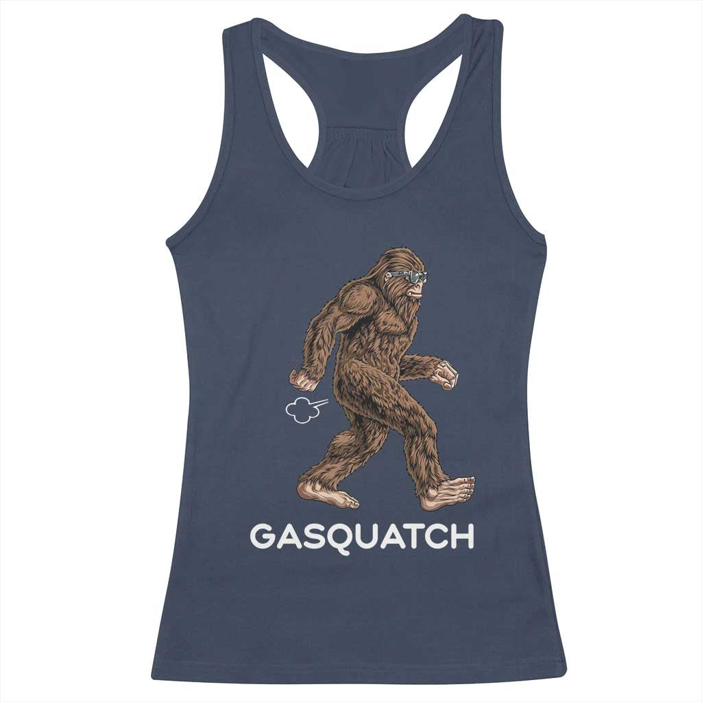 Funny Bigfoot Racerback Tank Top Gasquatch Gassy Sasquatch Fart Meme