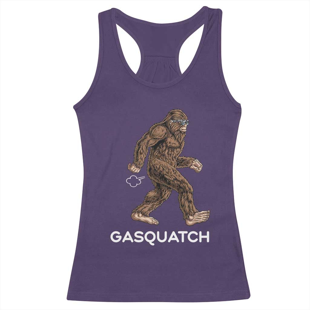 Funny Bigfoot Racerback Tank Top Gasquatch Gassy Sasquatch Fart Meme
