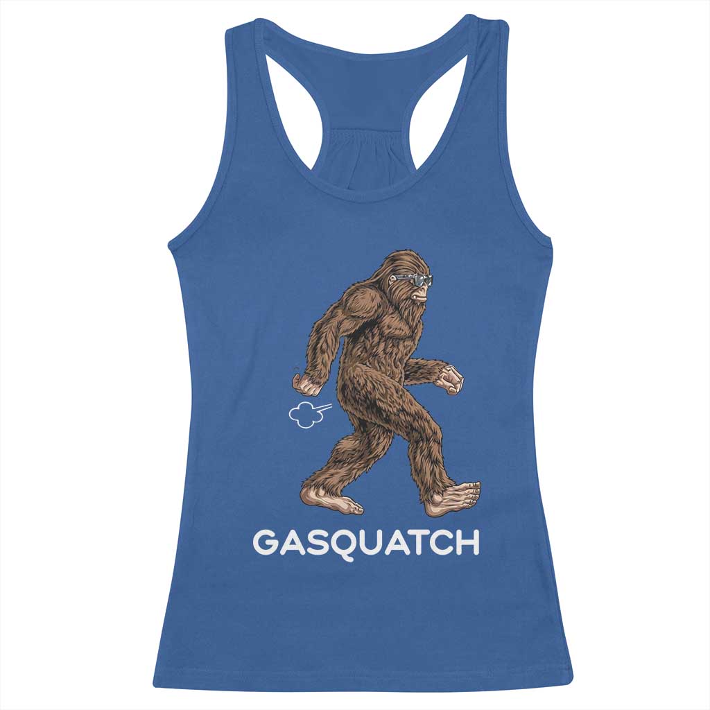Funny Bigfoot Racerback Tank Top Gasquatch Gassy Sasquatch Fart Meme