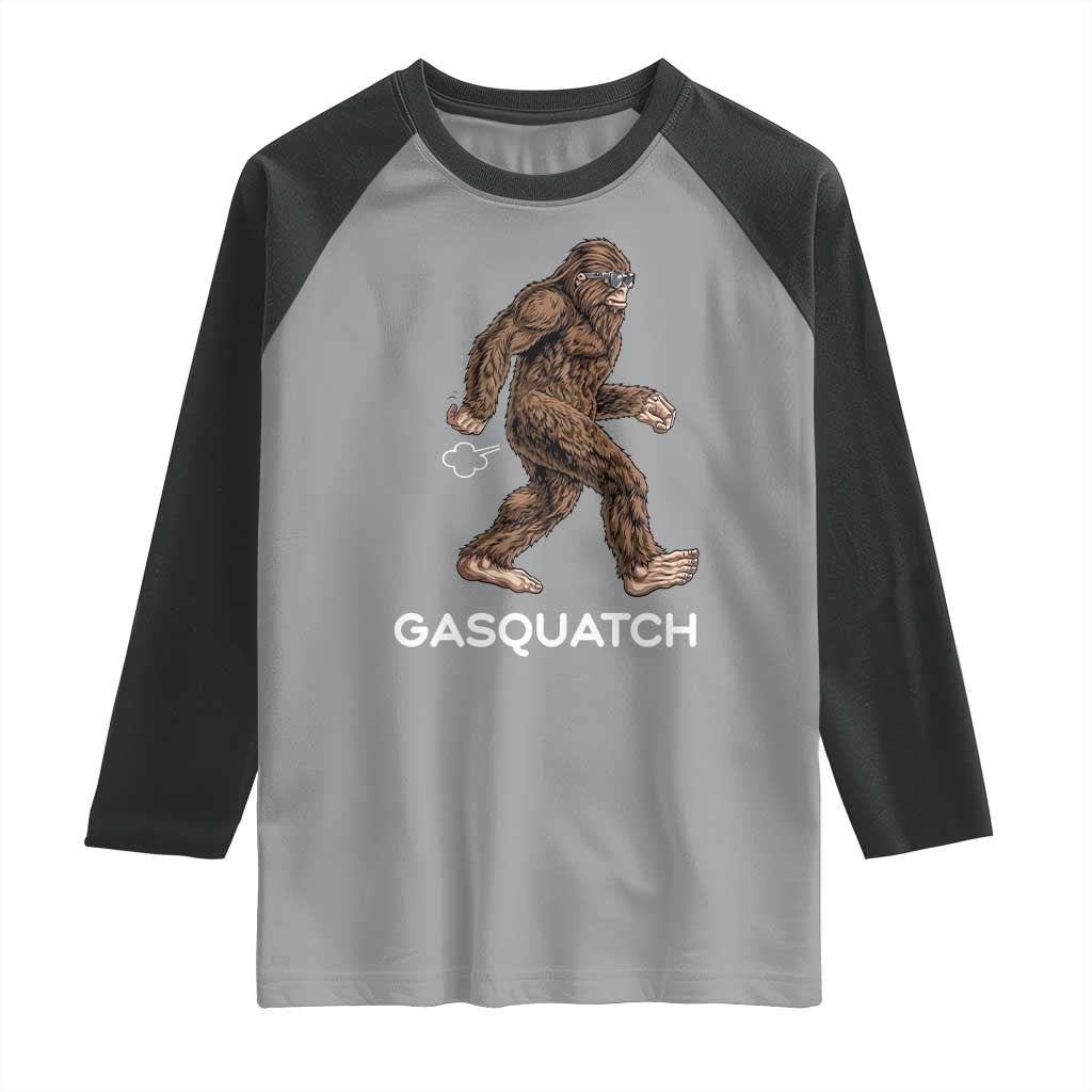 Funny Bigfoot Raglan Shirt Gasquatch Gassy Sasquatch Fart Meme