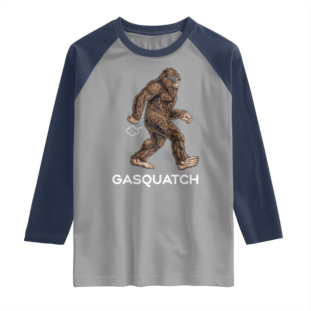 Funny Bigfoot Raglan Shirt Gasquatch Gassy Sasquatch Fart Meme