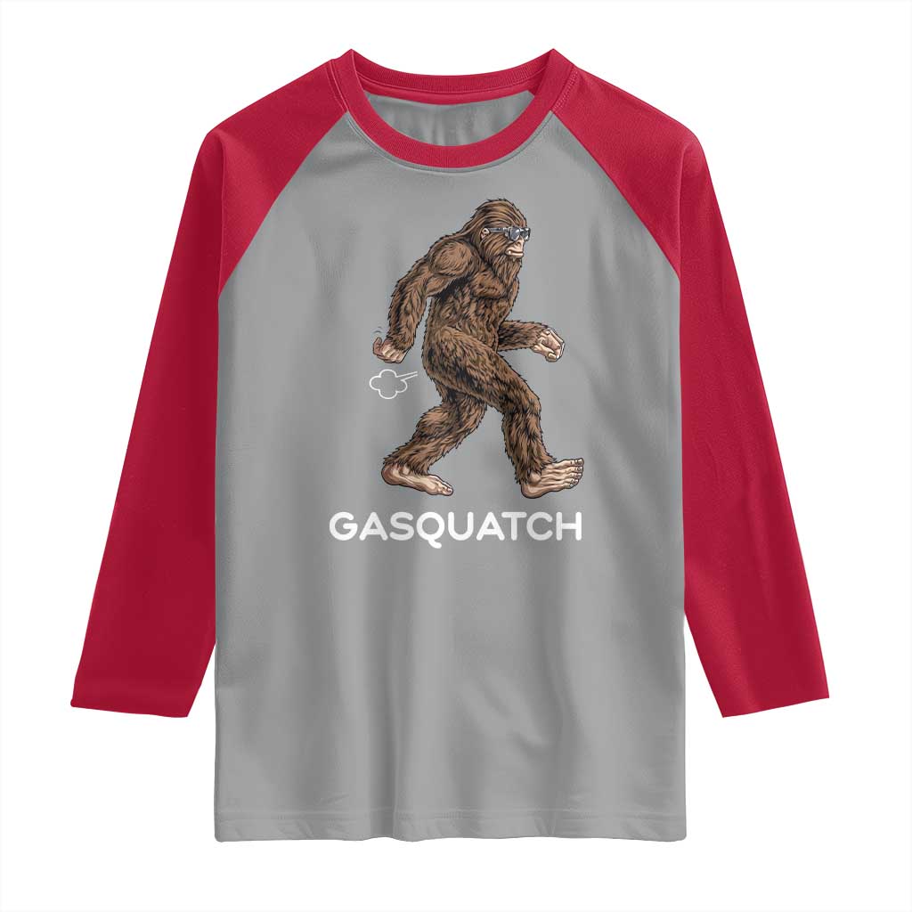 Funny Bigfoot Raglan Shirt Gasquatch Gassy Sasquatch Fart Meme