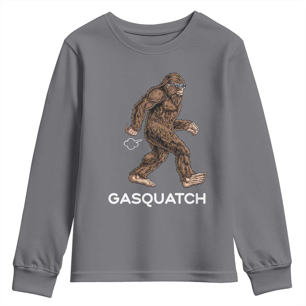 Funny Bigfoot Youth Sweatshirt Gasquatch Gassy Sasquatch Fart Meme