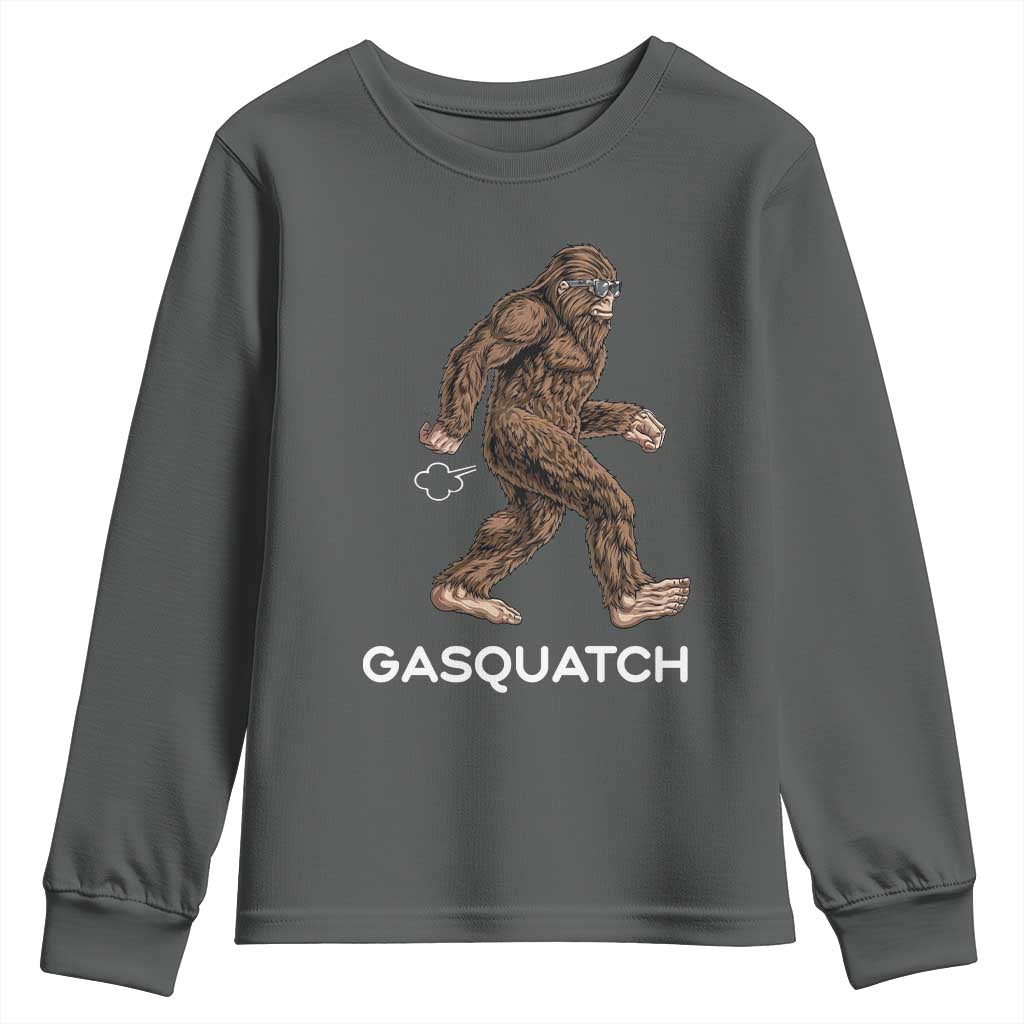 Funny Bigfoot Youth Sweatshirt Gasquatch Gassy Sasquatch Fart Meme