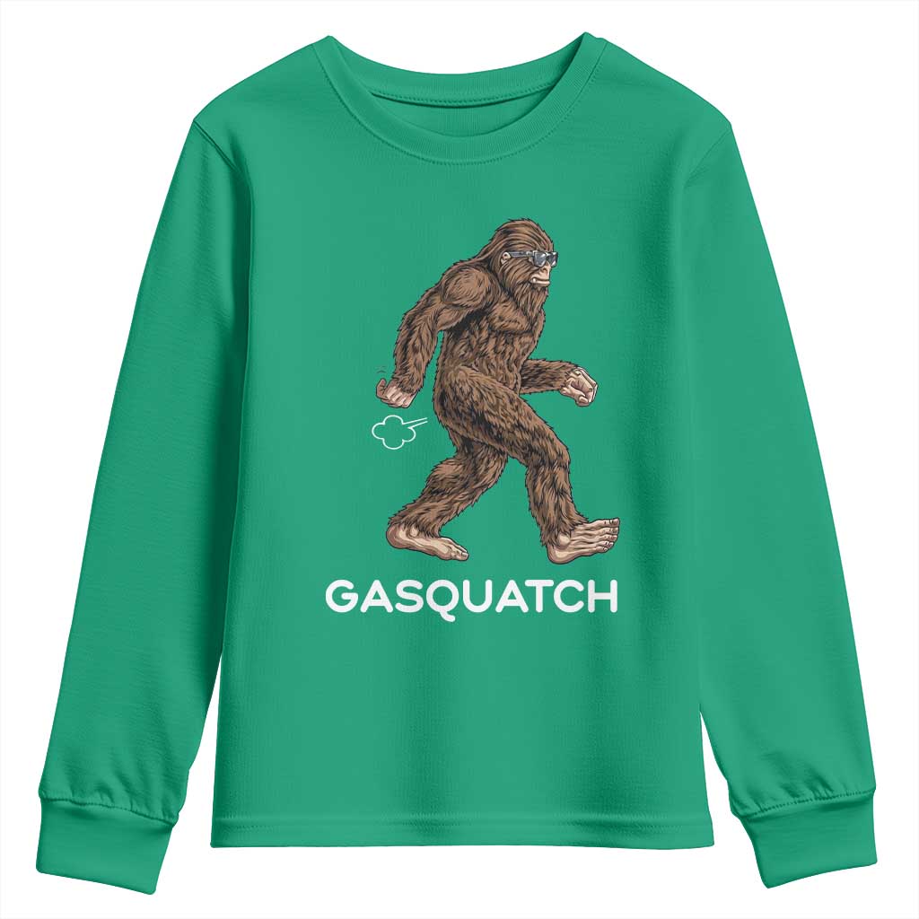 Funny Bigfoot Youth Sweatshirt Gasquatch Gassy Sasquatch Fart Meme