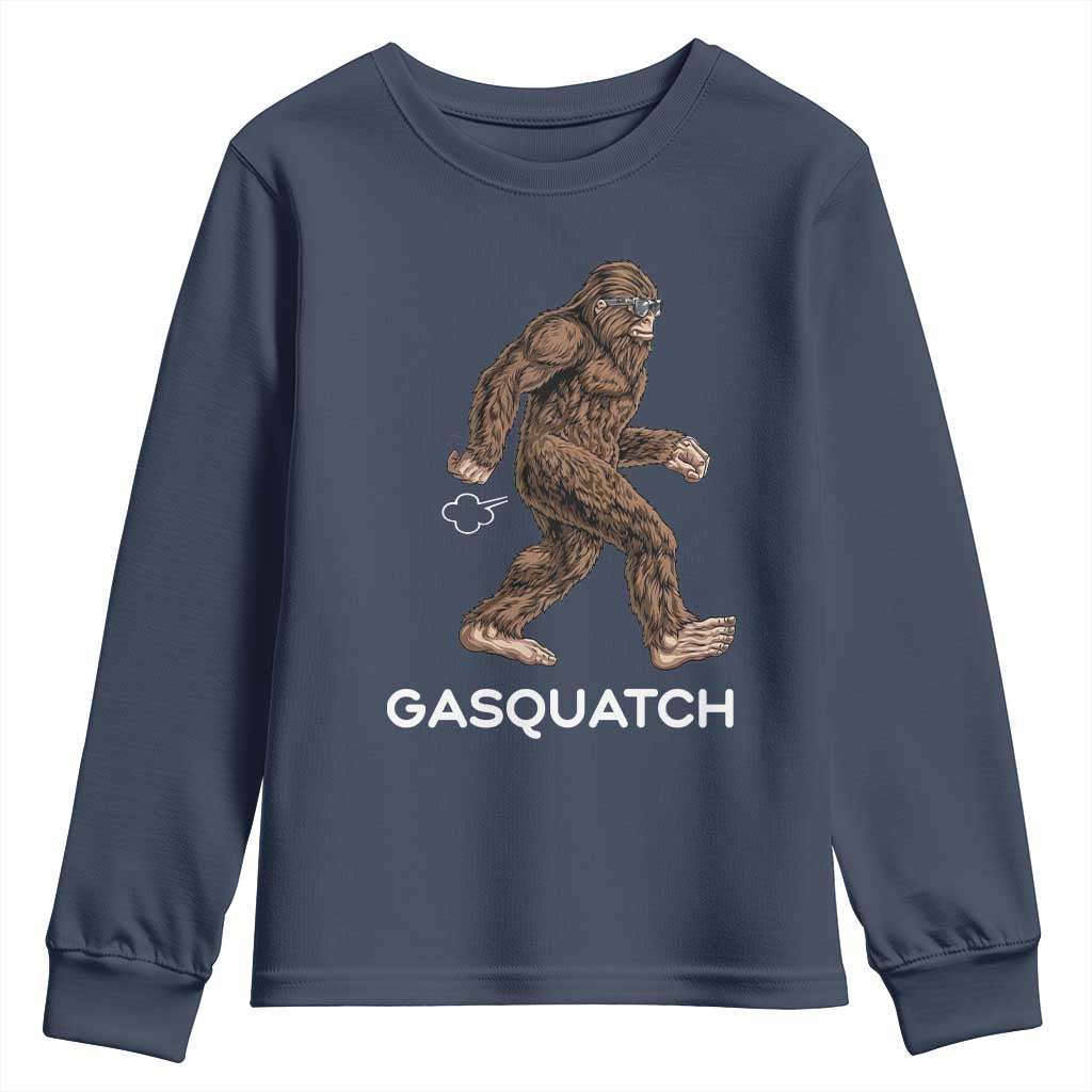 Funny Bigfoot Youth Sweatshirt Gasquatch Gassy Sasquatch Fart Meme