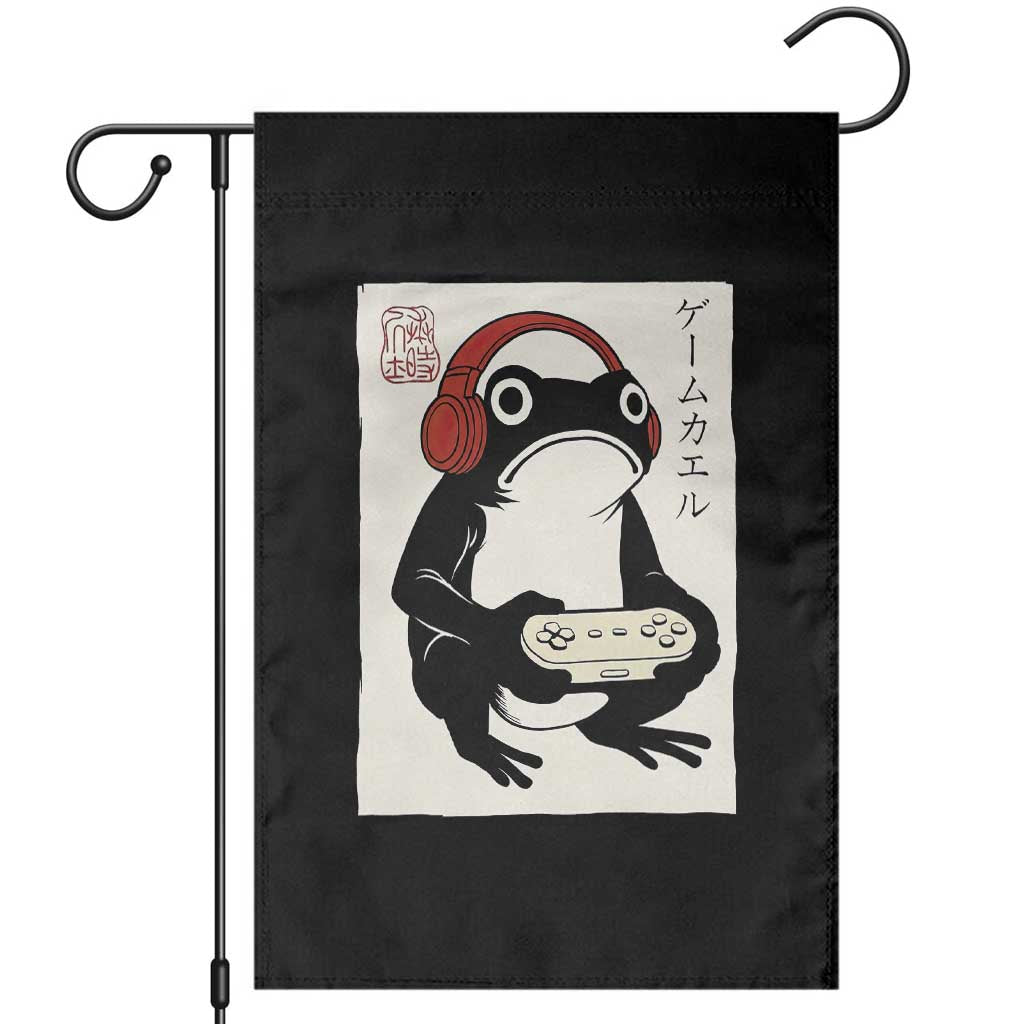 Japanese Gamer Frog Garden Flag Boys Funny Vintage Gaming - Wonder Print Shop