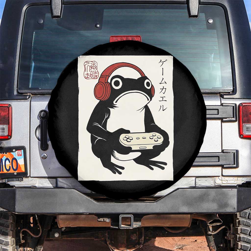Japanese Gamer Frog Spare Tire Cover Boys Funny Vintage Gaming - Wonder Print Shop