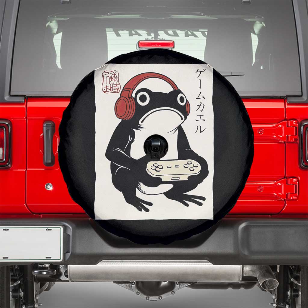Japanese Gamer Frog Spare Tire Cover Boys Funny Vintage Gaming - Wonder Print Shop