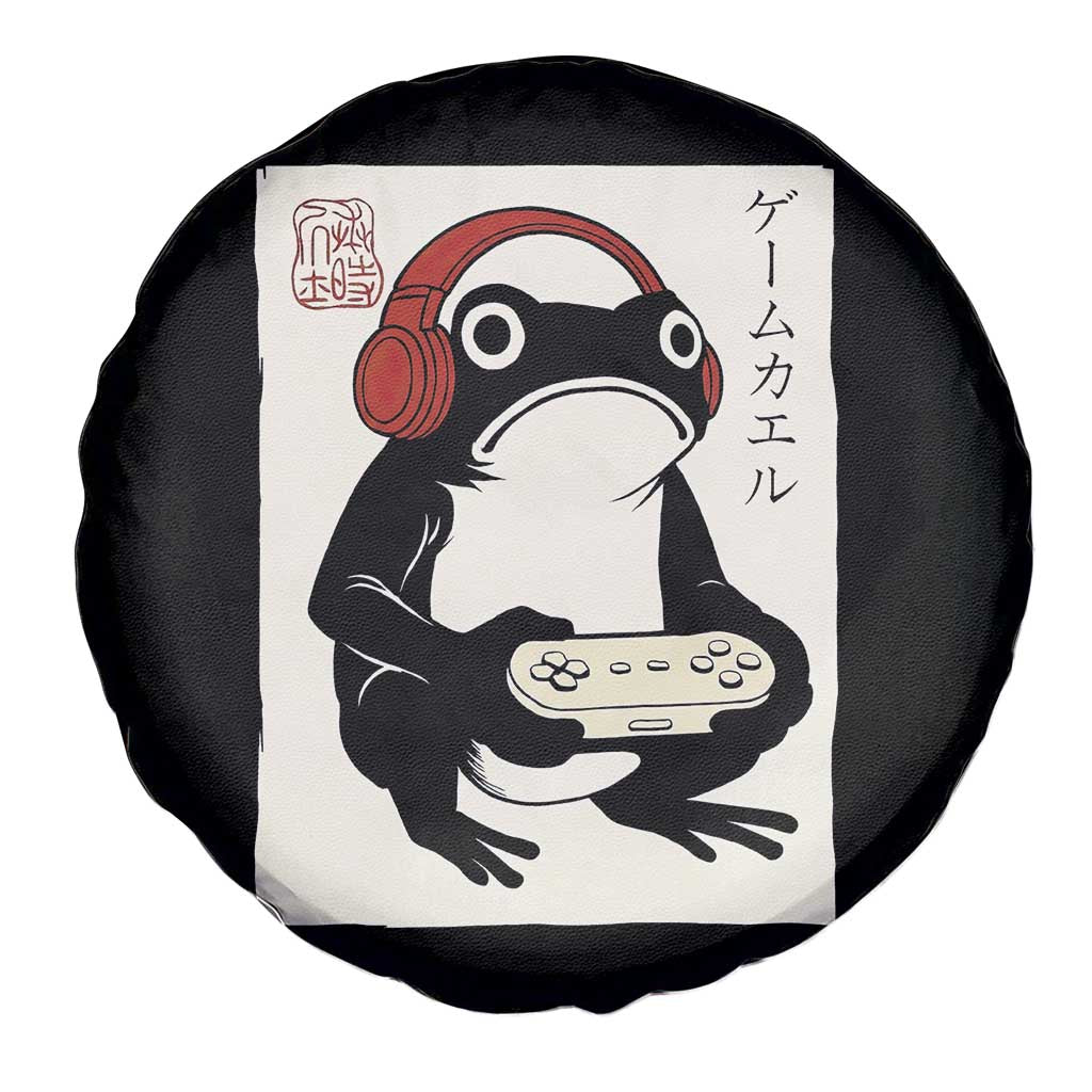 Japanese Gamer Frog Spare Tire Cover Boys Funny Vintage Gaming - Wonder Print Shop