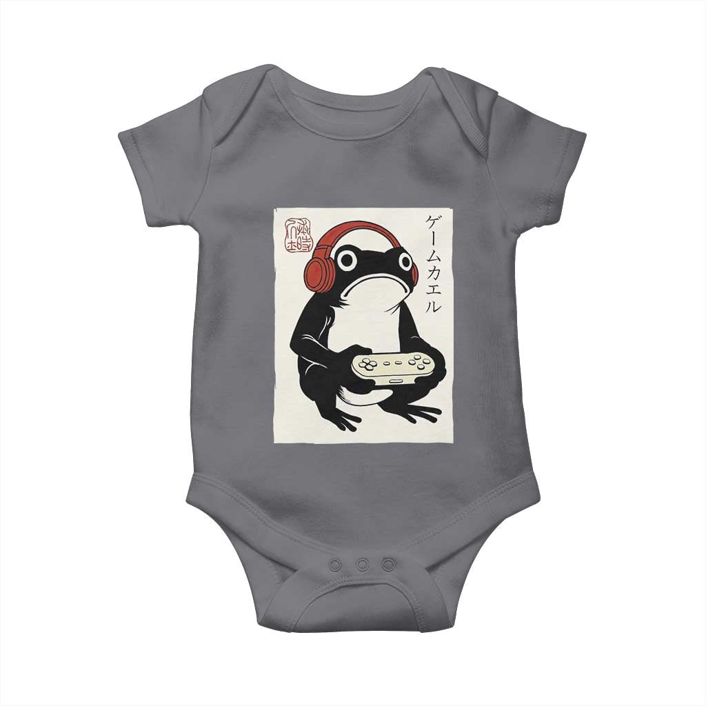 Japanese Gamer Frog Baby Onesie Boys Funny Vintage Gaming - Wonder Print Shop