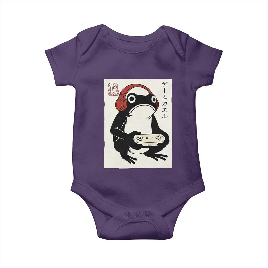 Japanese Gamer Frog Baby Onesie Boys Funny Vintage Gaming - Wonder Print Shop