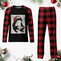 Japanese Gamer Frog Plaid Pajama Set Boys Funny Vintage Gaming - Wonder Print Shop