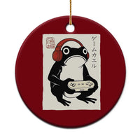 Japanese Gamer Frog Ceramic Ornament Boys Funny Vintage Gaming - Wonder Print Shop
