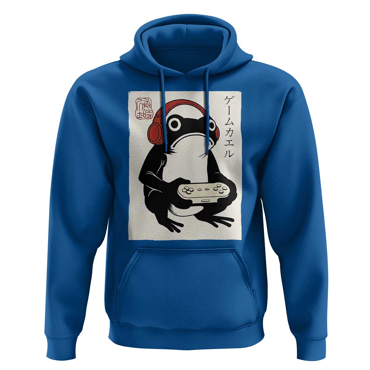 Japanese Gamer Frog Hoodie Boys Funny Vintage Gaming - Wonder Print Shop