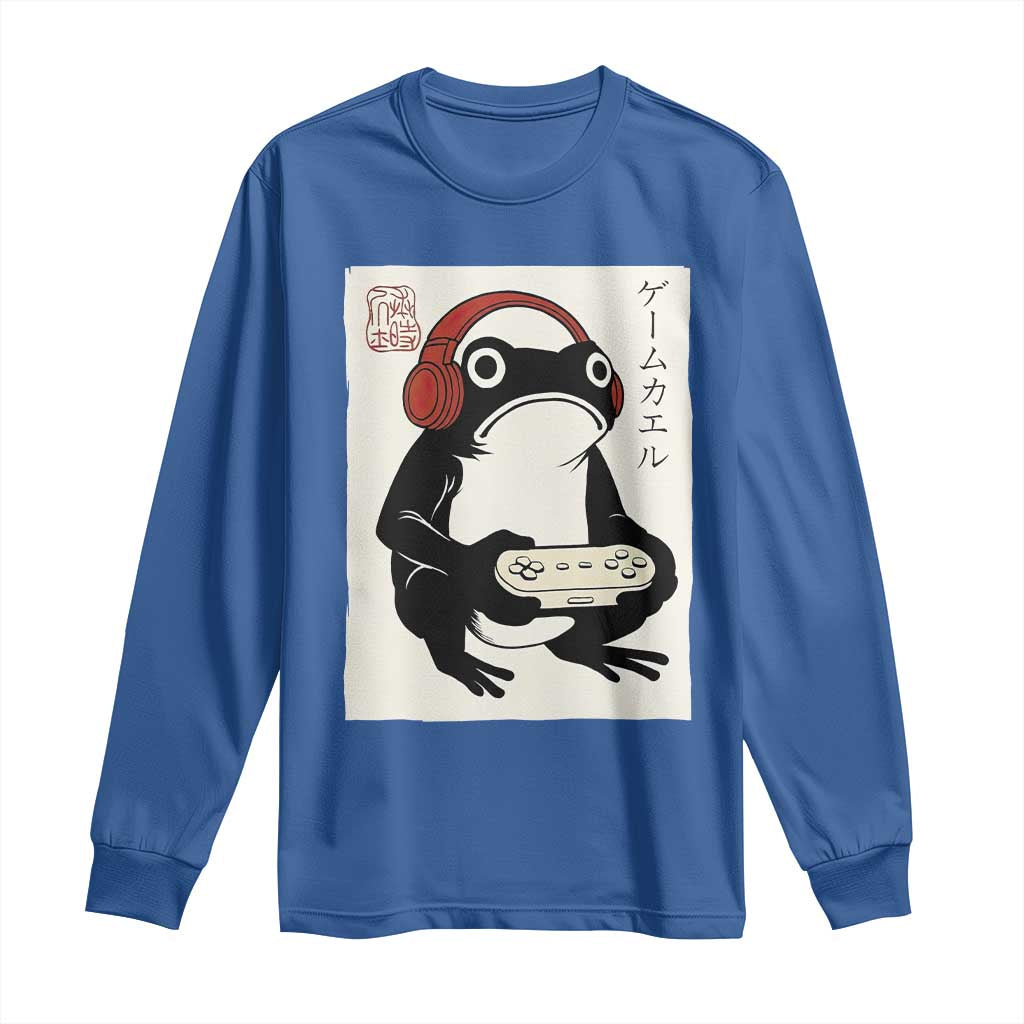 Japanese Gamer Frog Long Sleeve Shirt Boys Funny Vintage Gaming - Wonder Print Shop