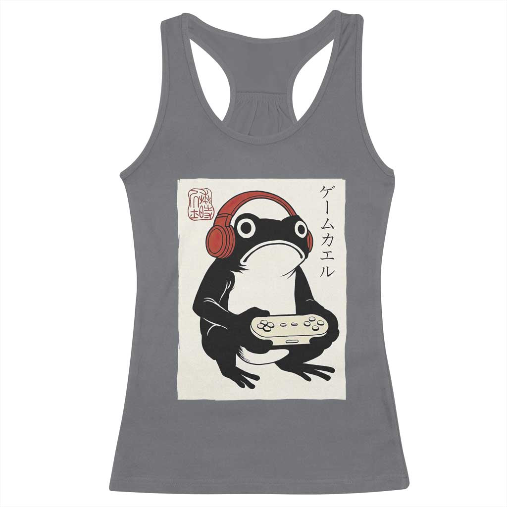 Japanese Gamer Frog Racerback Tank Top Boys Funny Vintage Gaming - Wonder Print Shop