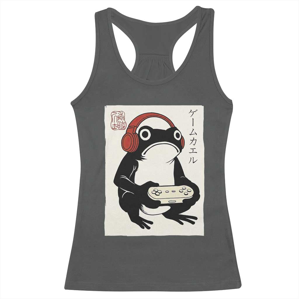 Japanese Gamer Frog Racerback Tank Top Boys Funny Vintage Gaming - Wonder Print Shop