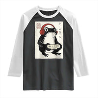 Japanese Gamer Frog Raglan Shirt Boys Funny Vintage Gaming - Wonder Print Shop